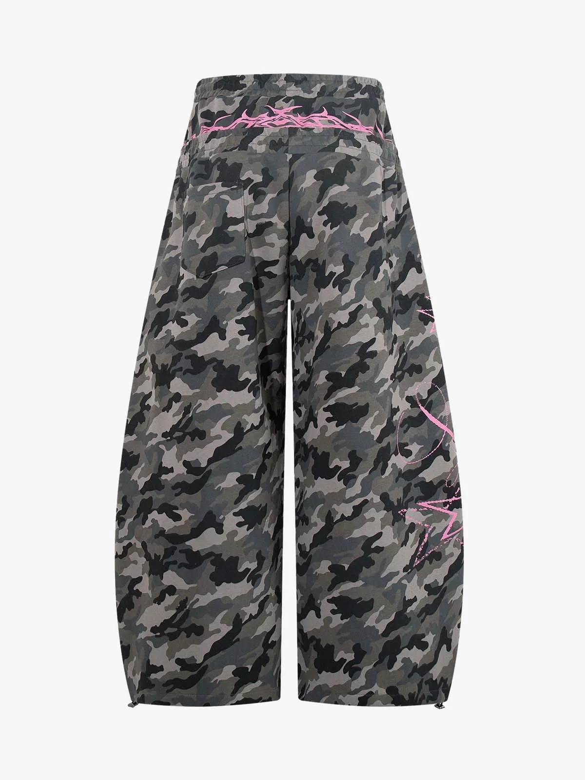 Y2K Camo Pink Print Barrel Sweatpants sold by Thesupermade product image thumbnail 2