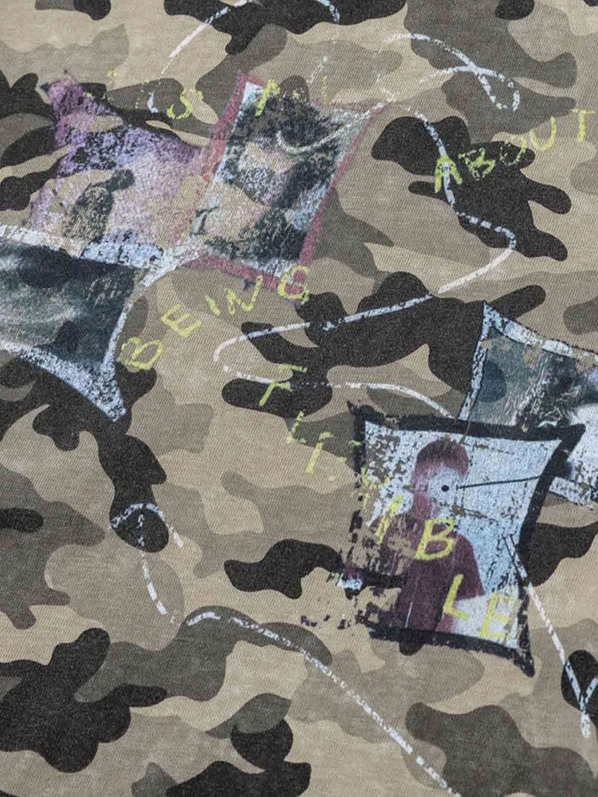 Camo Photo Collage Graphic T Shirt sold by Thesupermade product image thumbnail 3