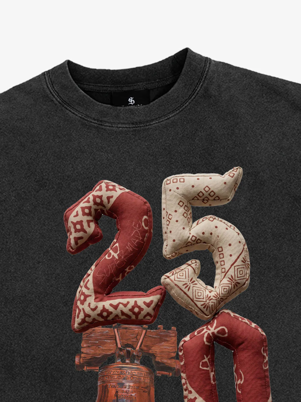 Vintage Washed 250 Graphic Distressed Cropped T-Shirt sold by Thesupermade product image thumbnail 5