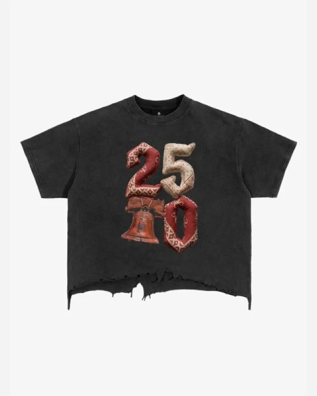 Vintage Washed 250 Graphic Distressed Cropped T-Shirt made by Thesupermade