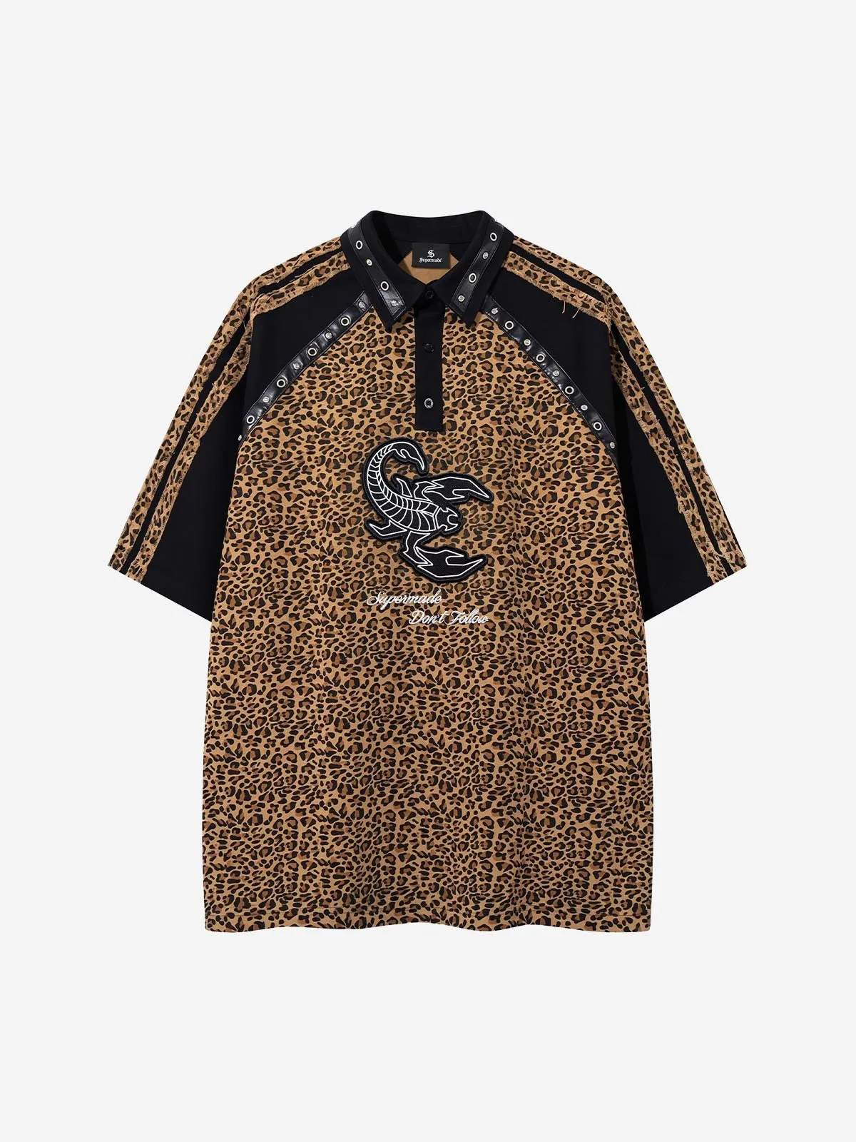 Vintage Leopard Scorpion Graphic Oversized Polo Shirt sold by Thesupermade