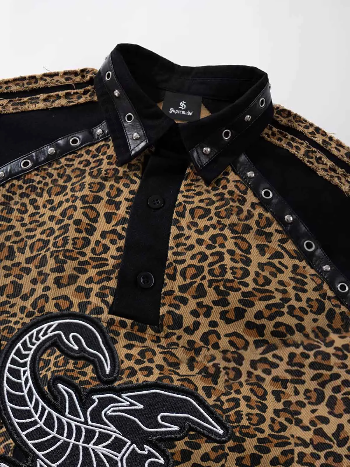 Vintage Leopard Scorpion Graphic Oversized Polo Shirt sold by Thesupermade product image thumbnail 3