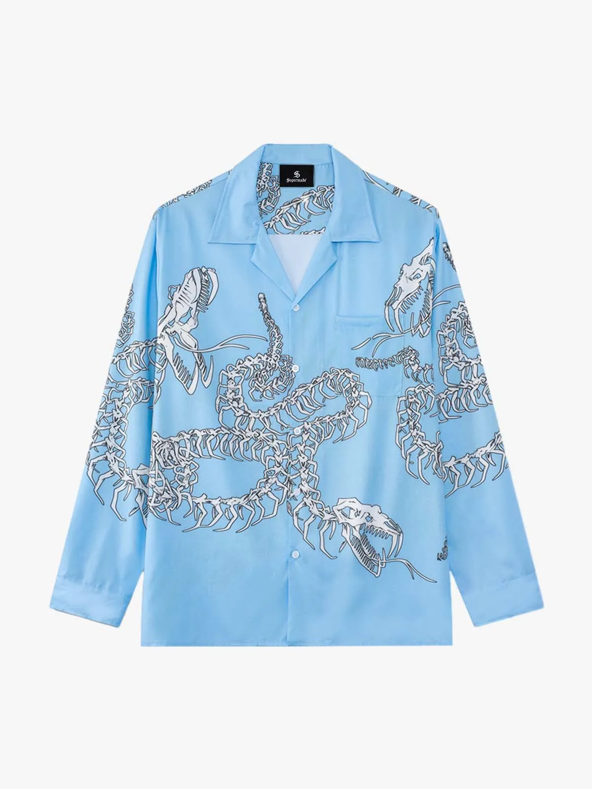 Gothic Dragon Bone Print Longsleeve Shirt sold by Thesupermade product image thumbnail 2