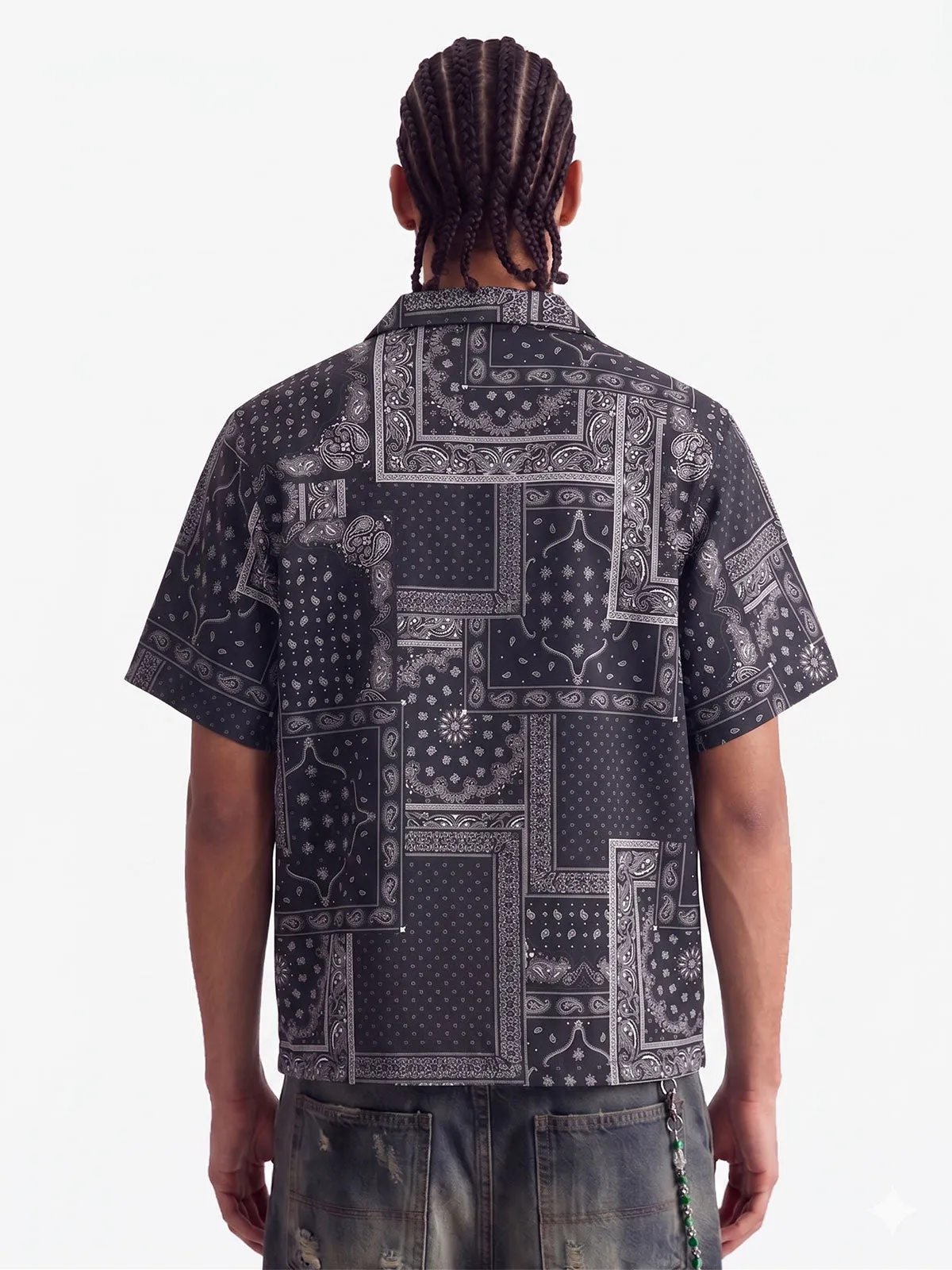 Vintage Bandana Patchwork Camp Collar Shirt sold by Thesupermade product image thumbnail 4