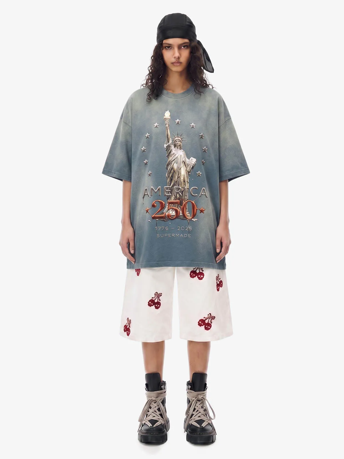 Liberty Statue Chrome Washed T-Shirt sold by Thesupermade product image thumbnail 5