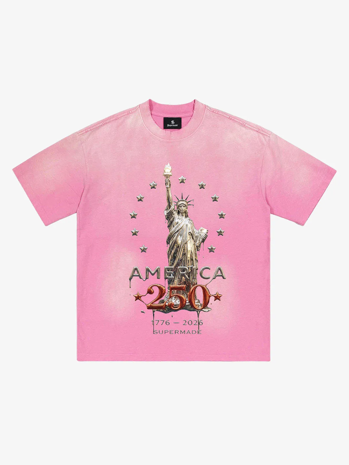 Liberty Statue Chrome Washed T-Shirt sold by Thesupermade product image thumbnail 3