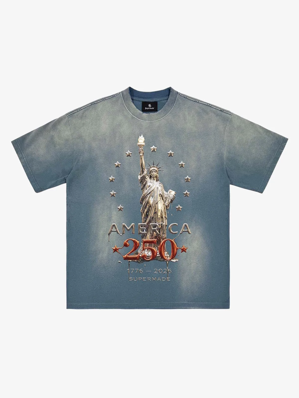 Liberty Statue Chrome Washed T-Shirt sold by Thesupermade product image thumbnail 2