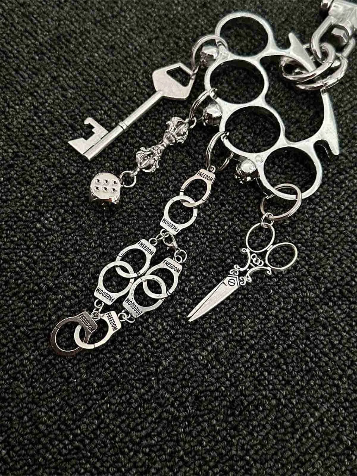 Knuckle Duster Multi-Charm Keychain sold by Thesupermade product image thumbnail 4