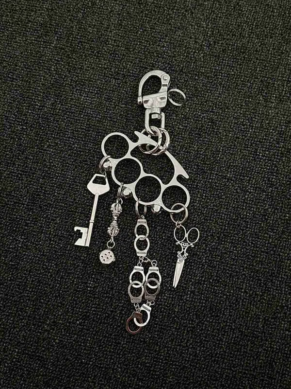 Knuckle Duster Multi-Charm Keychain made by Thesupermade