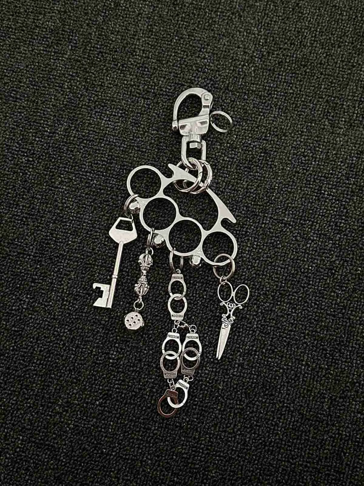 Knuckle Duster Multi-Charm Keychain sold by Thesupermade