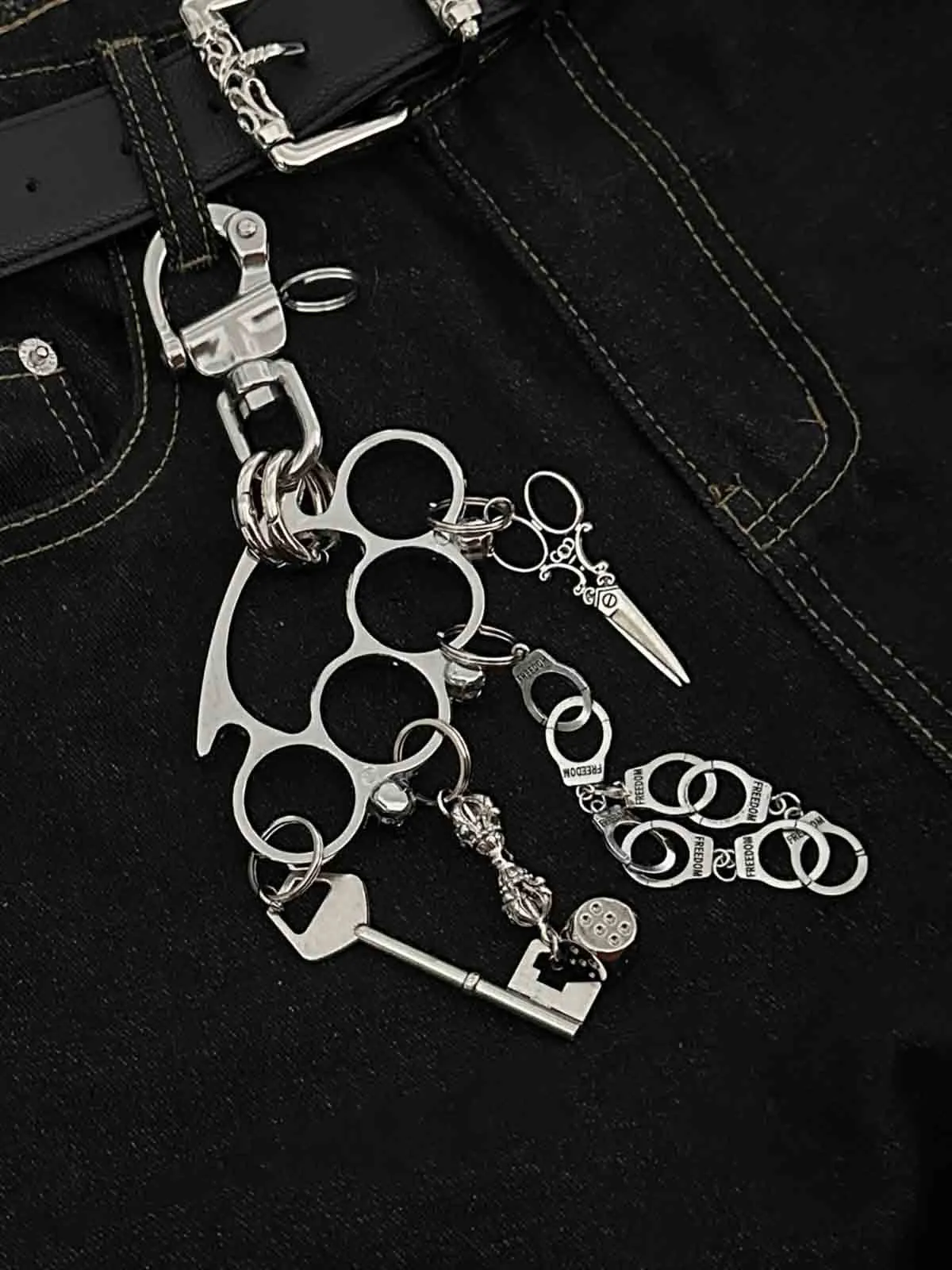 Knuckle Duster Multi-Charm Keychain sold by Thesupermade product image thumbnail 5