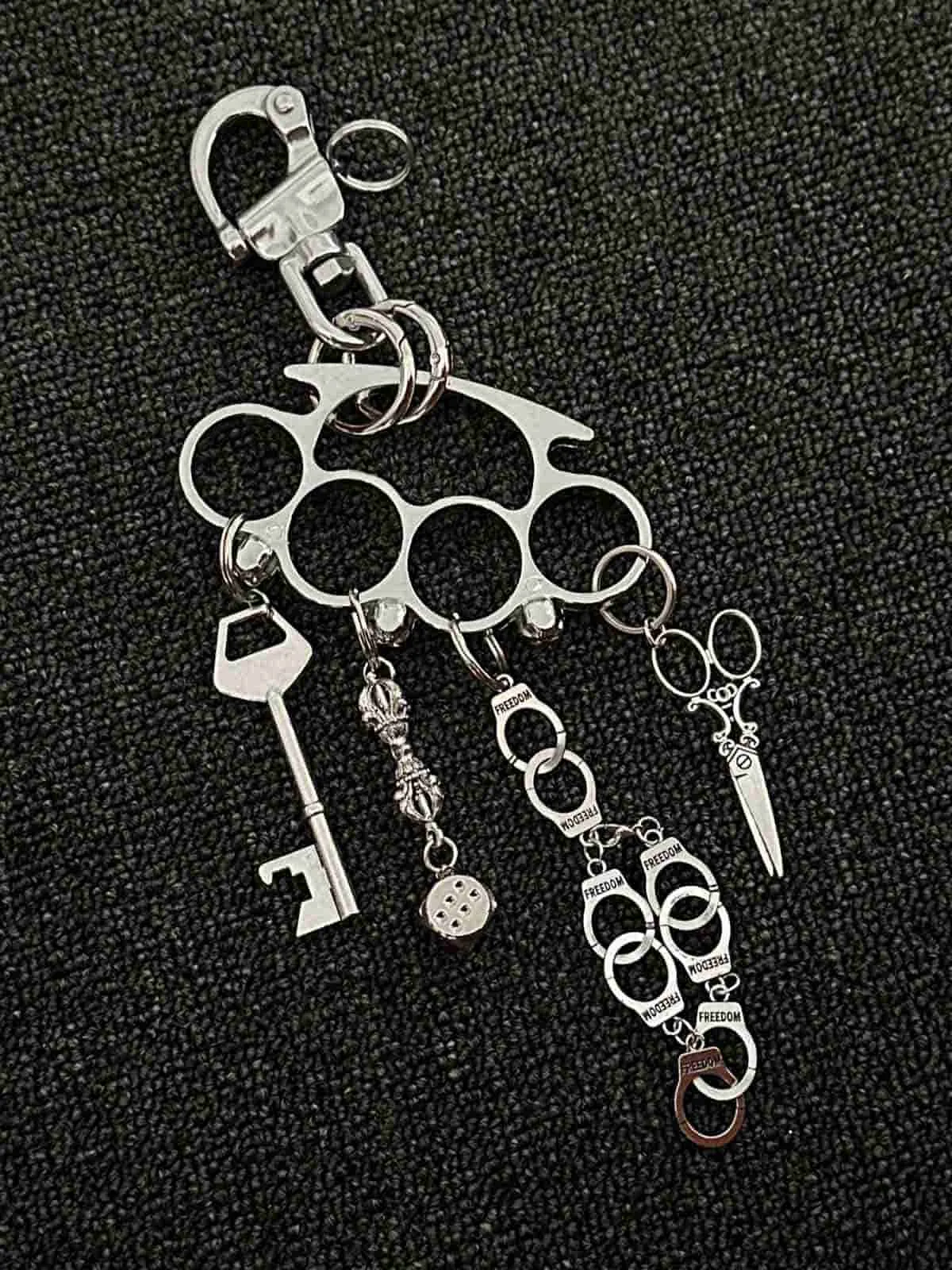 Knuckle Duster Multi-Charm Keychain sold by Thesupermade product image thumbnail 2