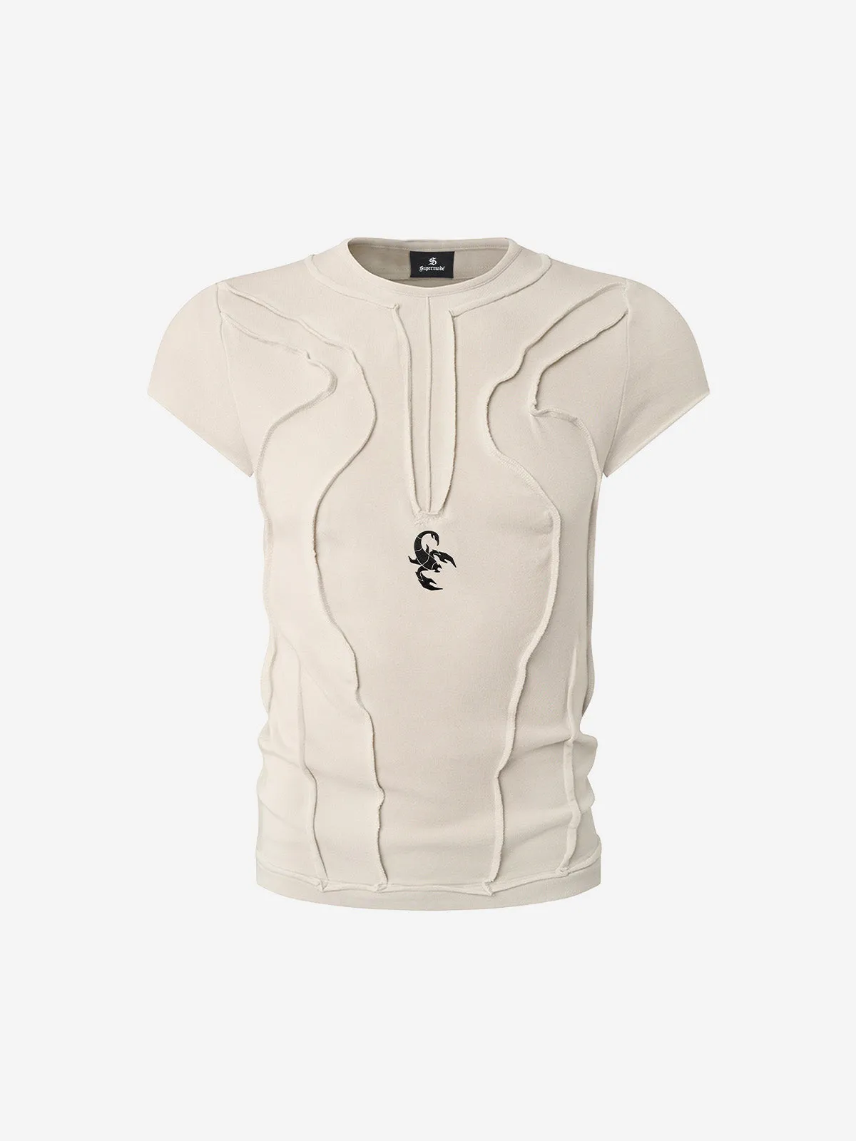 Scorpion Embroidered Exposed-Seam T-Shirt sold by Thesupermade product image thumbnail 3