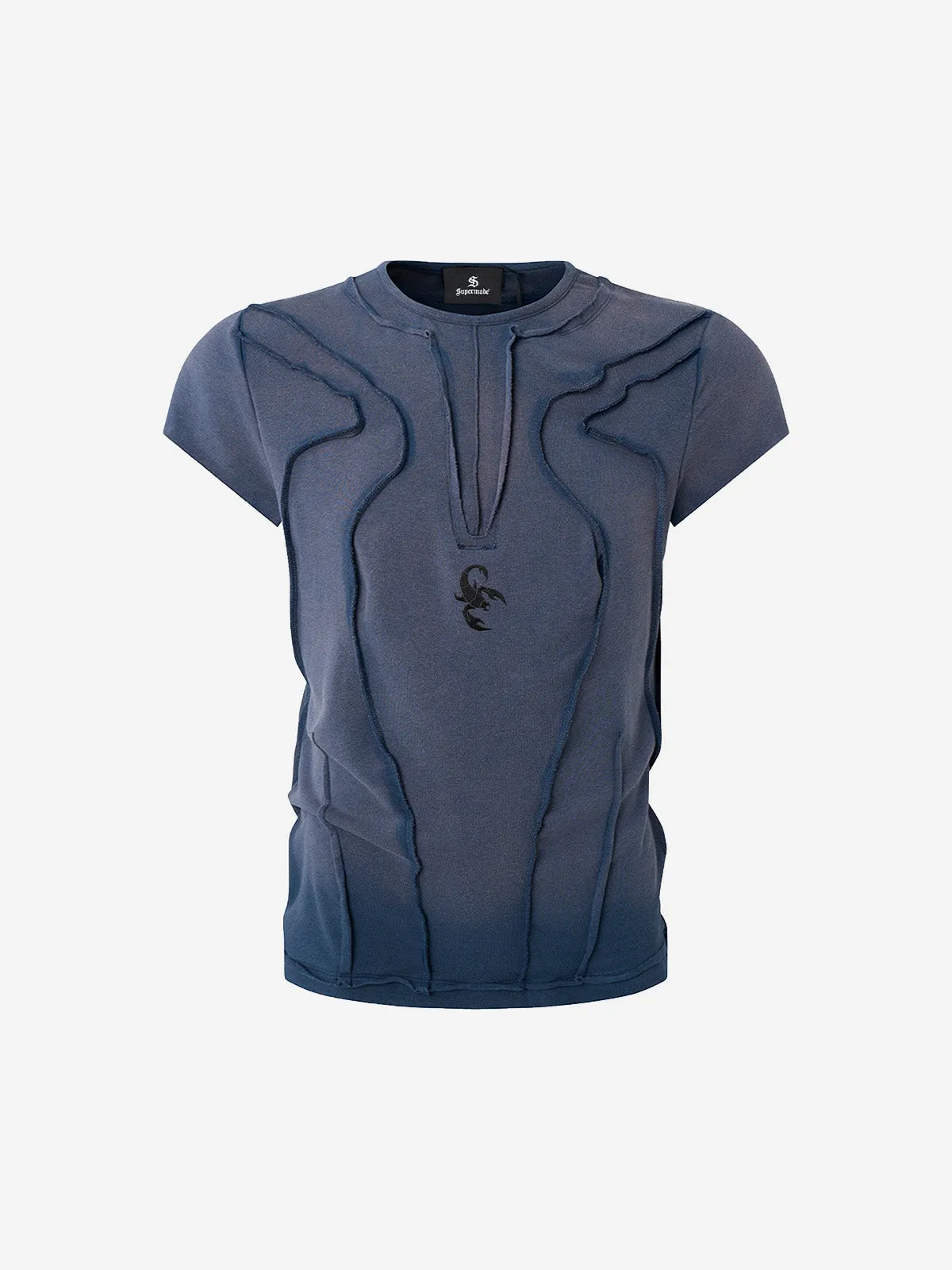 Scorpion Embroidered Exposed-Seam T-Shirt sold by Thesupermade product image thumbnail 2