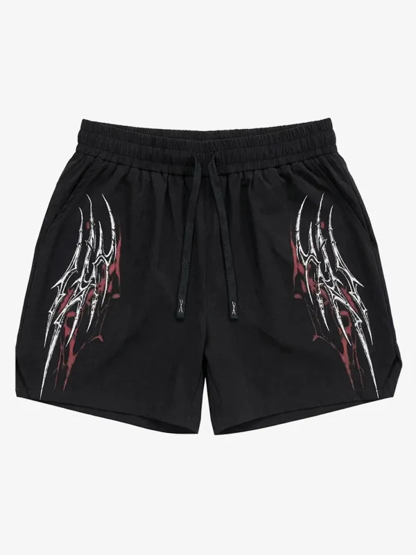 Y2K Thorn Graphic Drawstring Shorts made by Thesupermade