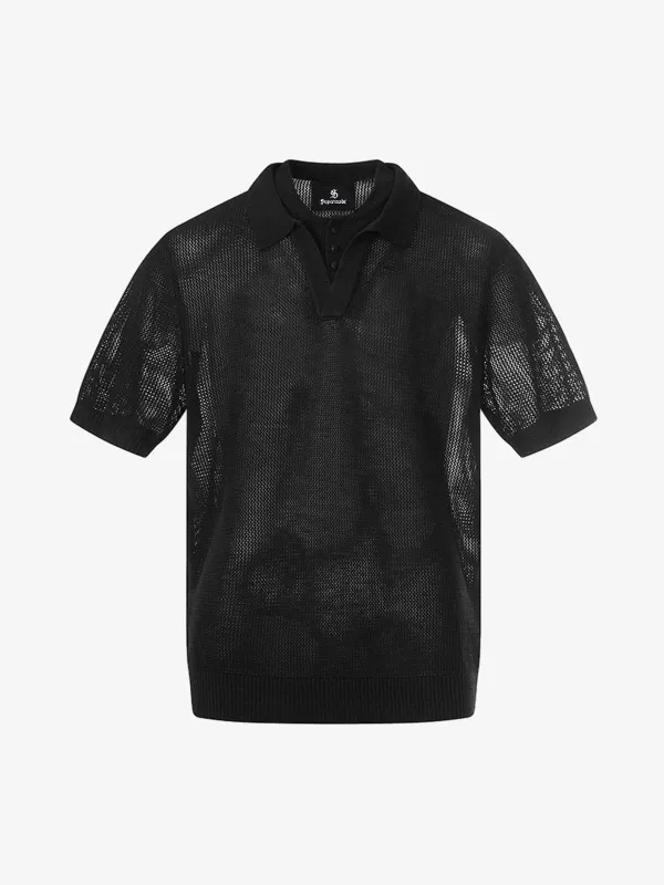 Hollow-Out Layered Polo Shirt made by Thesupermade