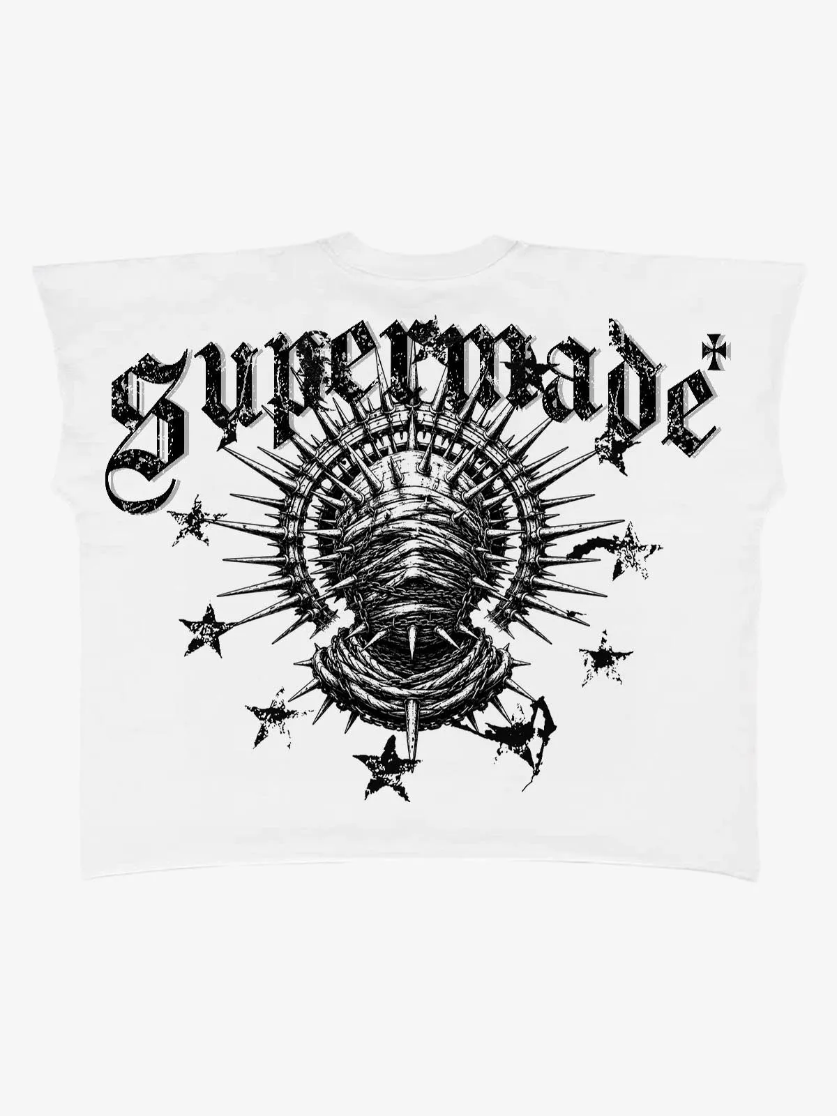 Black Graphic Crop Tee sold by Thesupermade