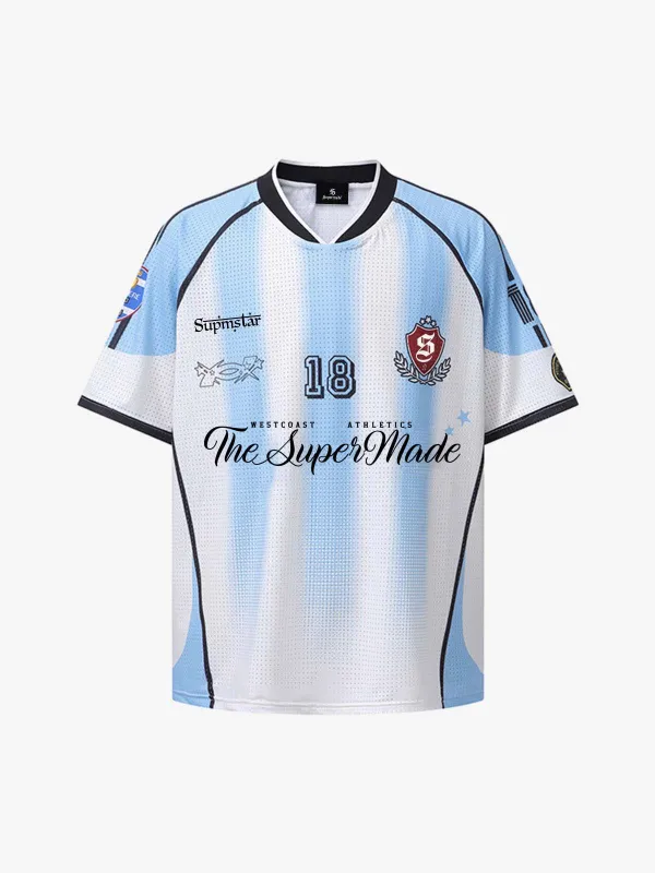 Striped Mesh Soccer Jersey made by Thesupermade