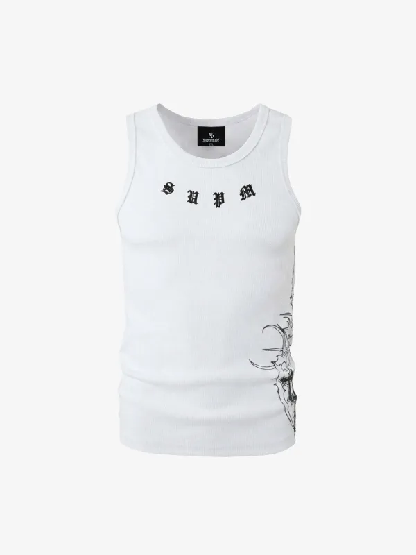 Ribbed Cotton Blend Tank Top made by Thesupermade