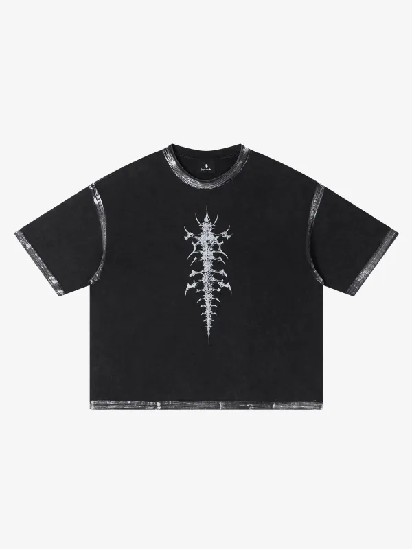 Thesupermade Distressed Skeleton Graphic Boxy Fit T-Shirt made by Thesupermade