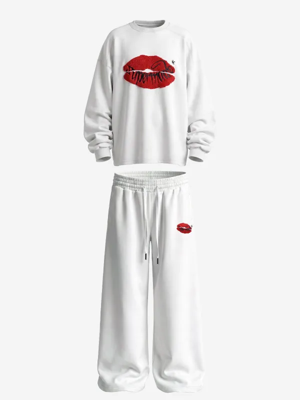 Two-Tone Embroidered Sweatshirt Set made by Thesupermade