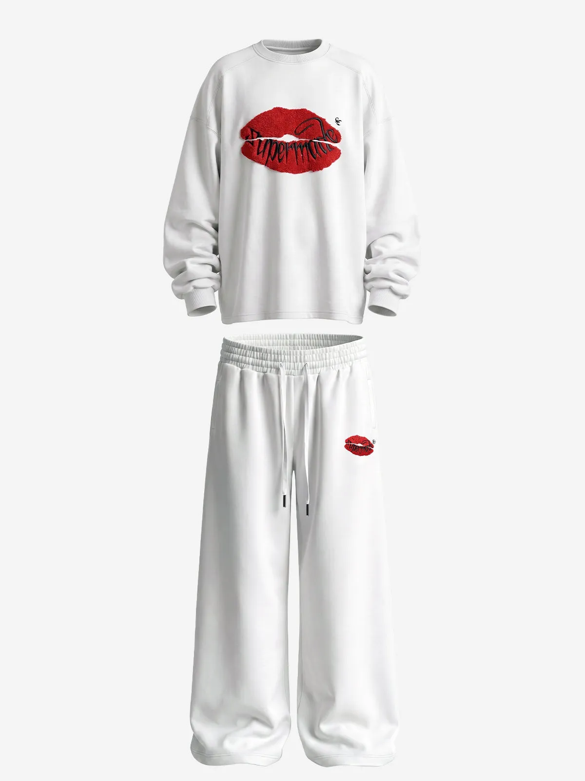 Two-Tone Embroidered Sweatshirt Set sold by Thesupermade