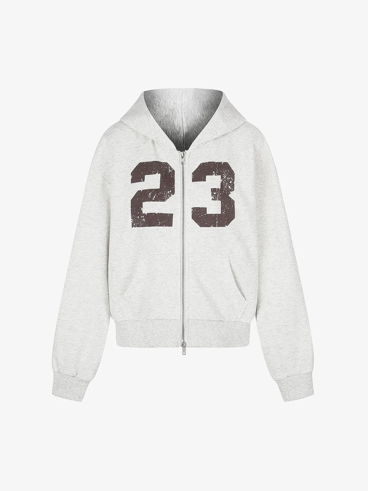 Thesupermade Distressed Number Print Regular Fit Pullover Hoodie sold by Thesupermade