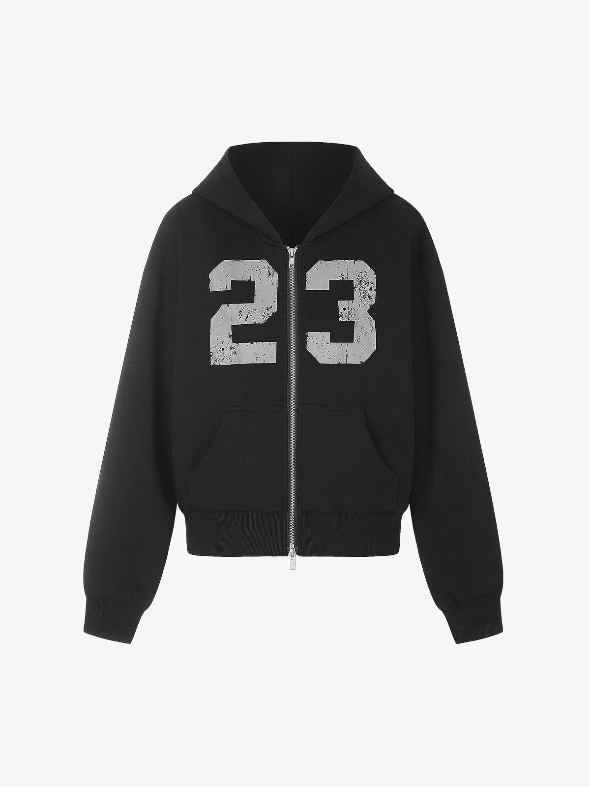 Thesupermade Distressed Number Print Regular Fit Pullover Hoodie sold by Thesupermade product image thumbnail 5