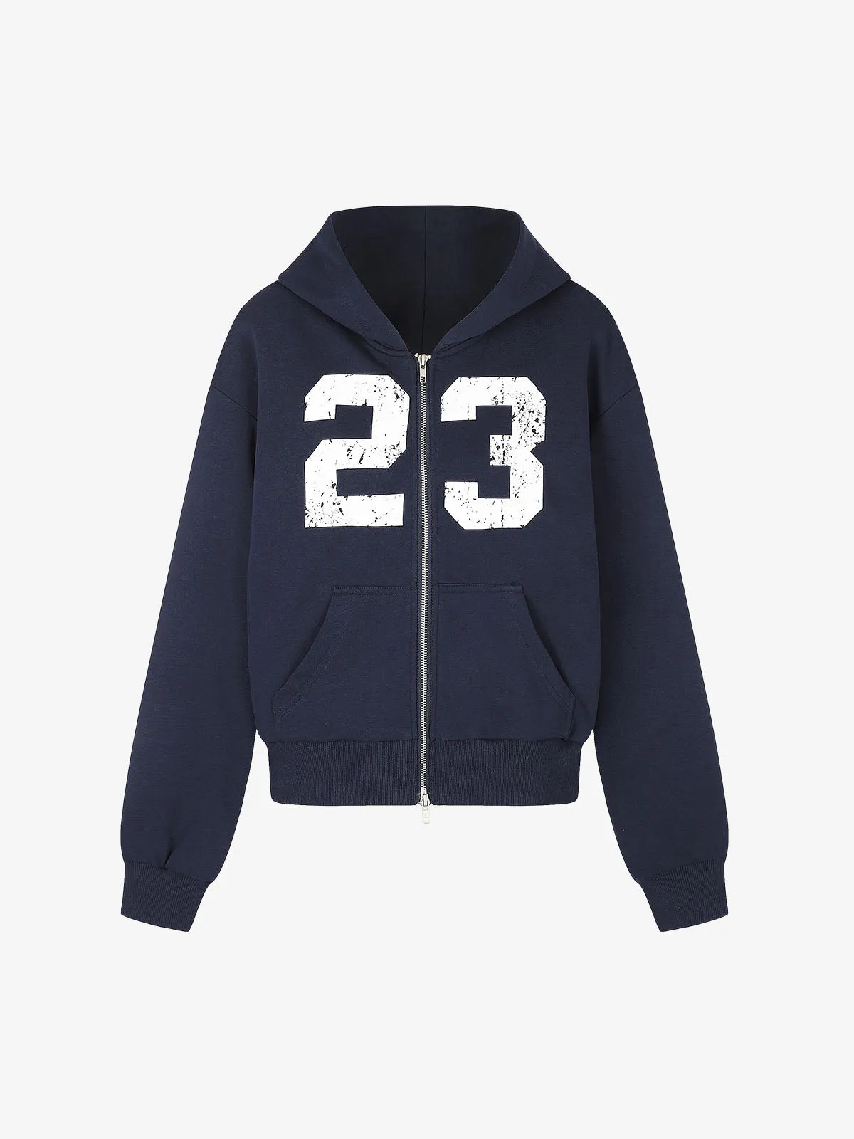 Thesupermade Distressed Number Print Regular Fit Pullover Hoodie sold by Thesupermade product image thumbnail 3