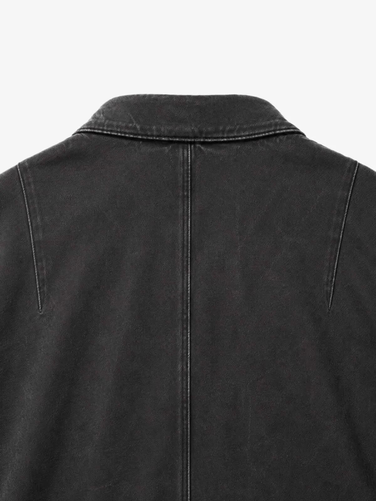 Cropped Distressed-wash Canvas Biker Jacket sold by Thesupermade product image thumbnail 5