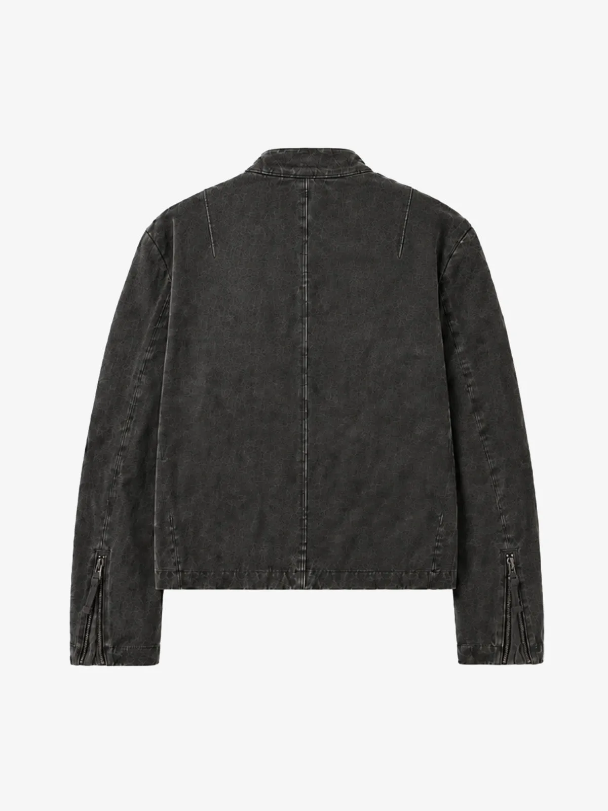 Cropped Distressed-wash Canvas Biker Jacket sold by Thesupermade product image thumbnail 2