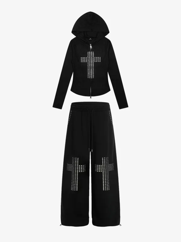 Studded Cross Slim Fit Set made by Thesupermade