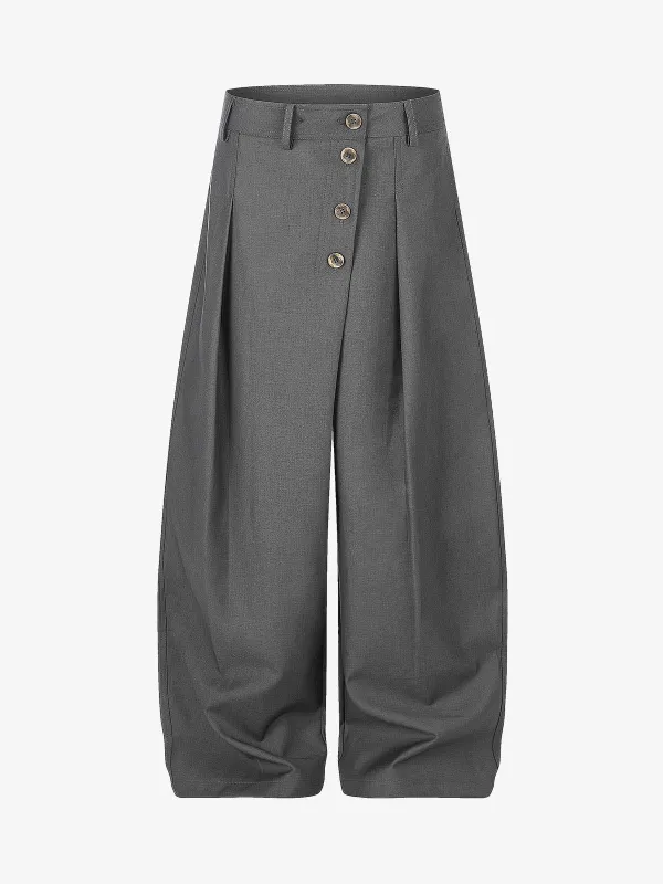 Button Placket Baggy Barrel Pants made by Thesupermade
