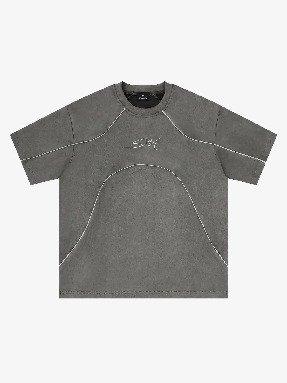Reflective Striped Suede Tee sold by Thesupermade