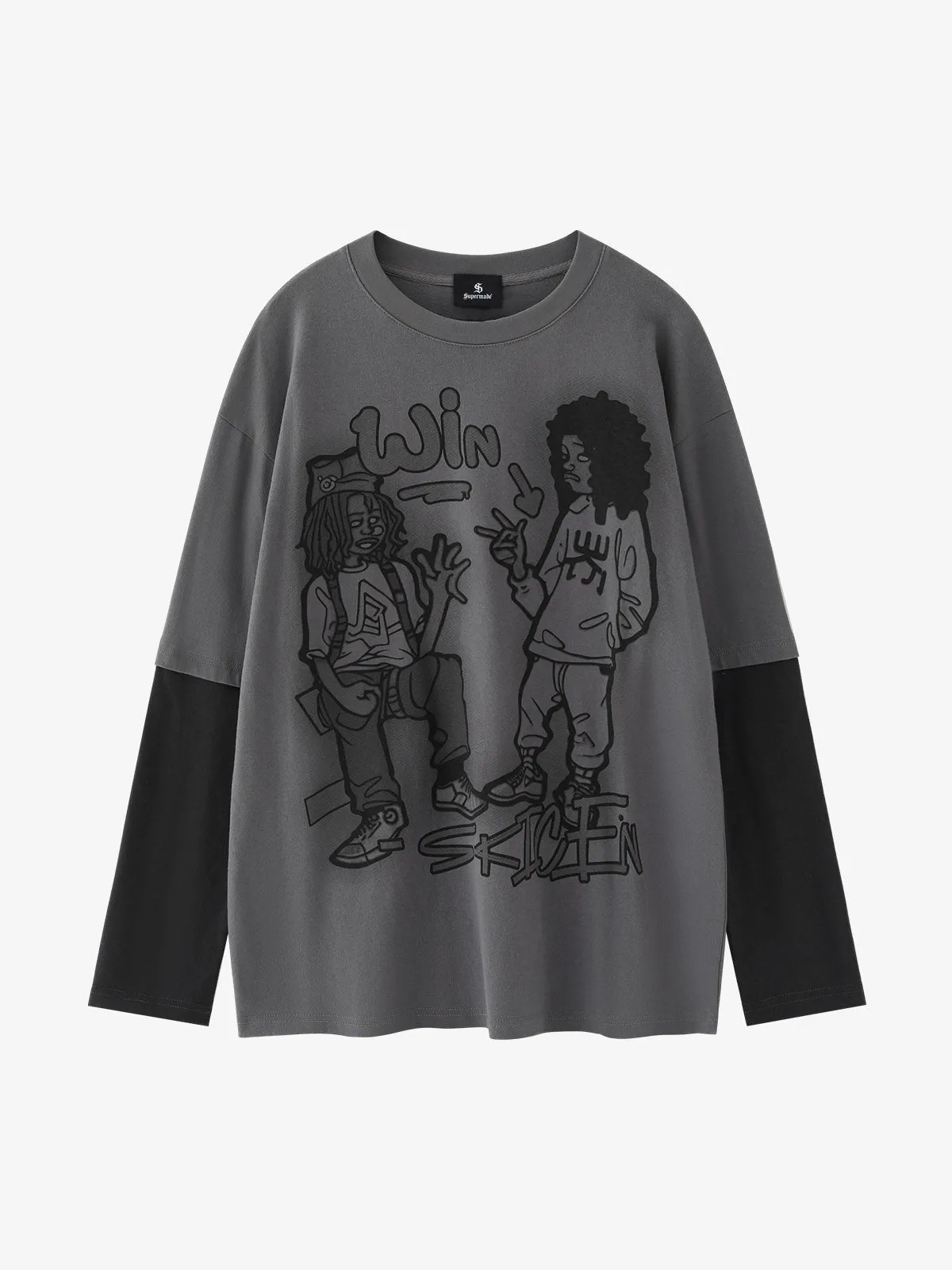 Graffiti Patchwork Long Sleeve Tee sold by Thesupermade product image thumbnail 3