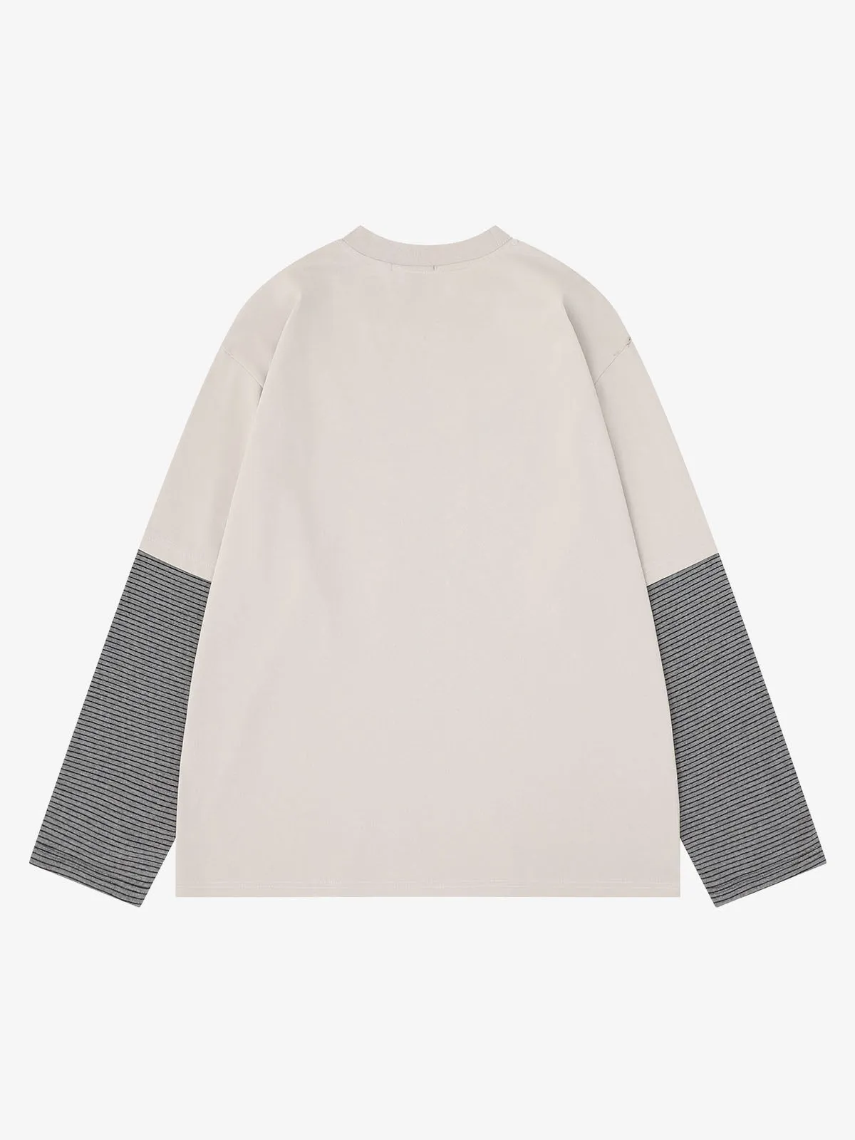 Striped Letter Graphic Long Sleeve Tee sold by Thesupermade product image thumbnail 4