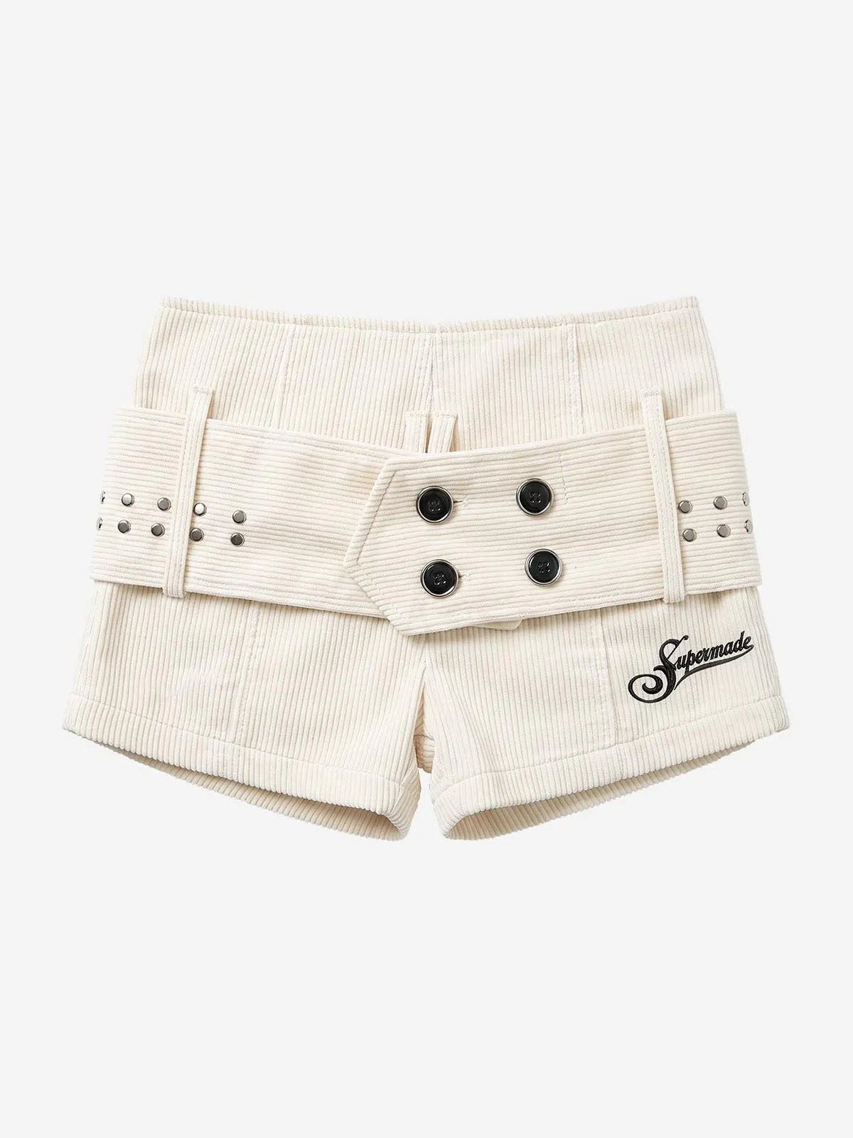 Studded Corduroy Double-Breasted Shorts sold by Thesupermade product image thumbnail 3