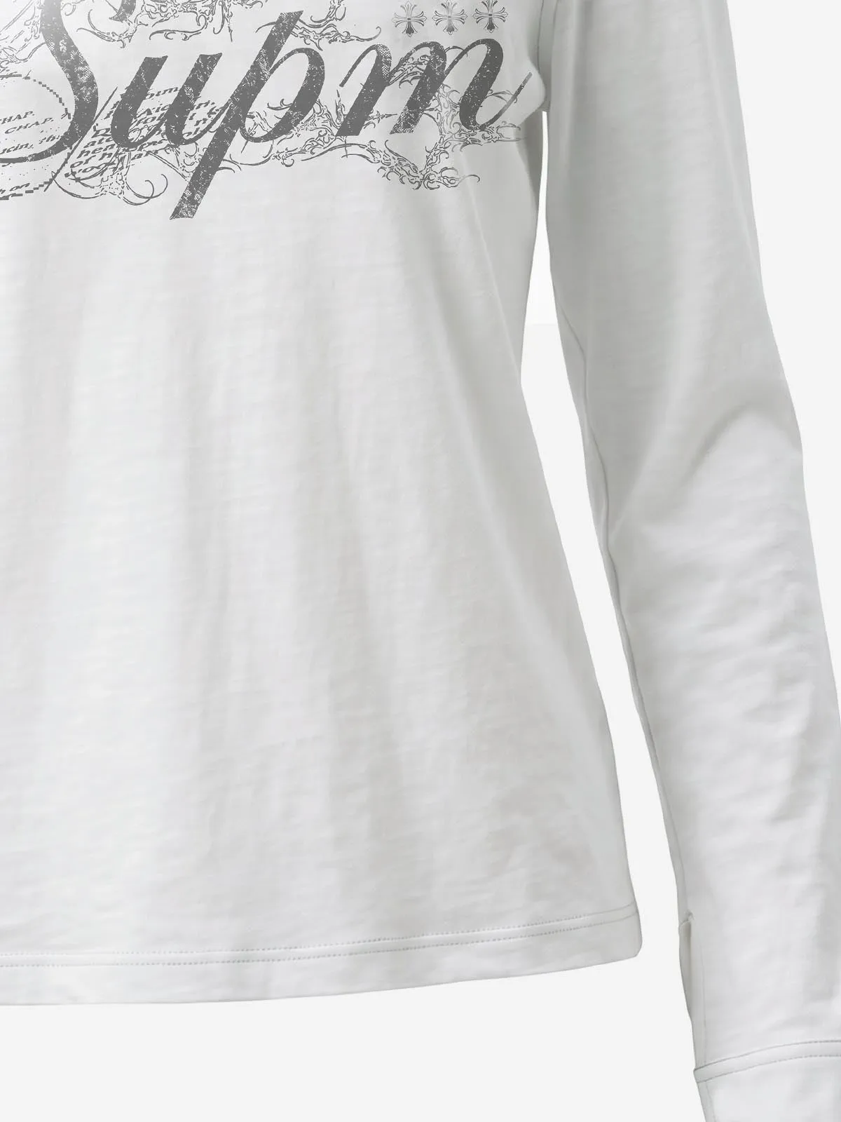 Logo Epaulette Stand Collar Long Sleeves Tee sold by Thesupermade product image thumbnail 5