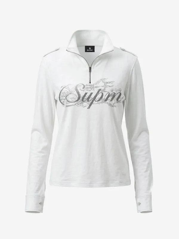 Logo Epaulette Stand Collar Long Sleeves Tee made by Thesupermade