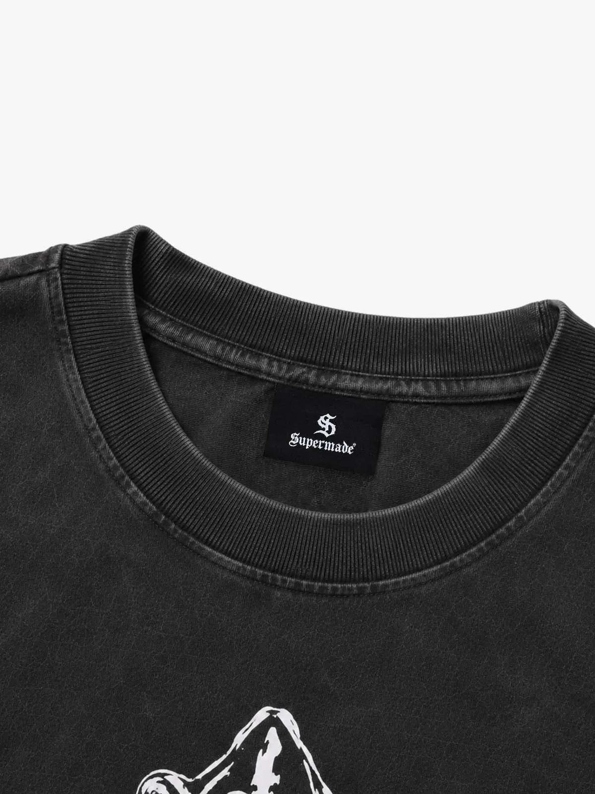 Cross Flame Graphic Distressed Long Sleeve Tee sold by Thesupermade product image thumbnail 4