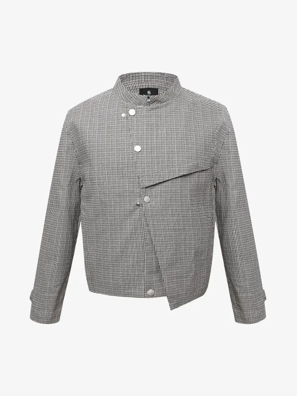 Houndstooth Cropped Jacket made by Thesupermade