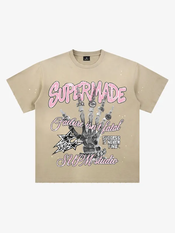 Graffiti Skull Graphic Paint Splatter Tee made by Thesupermade