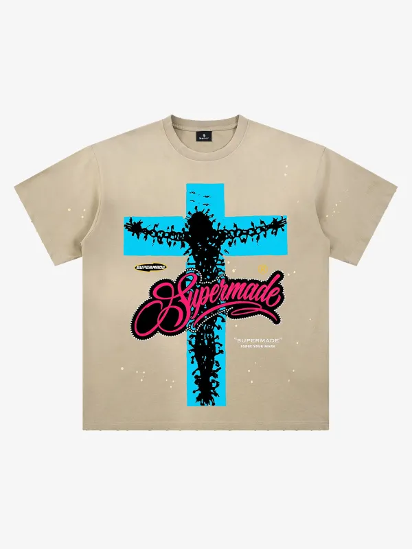 Passion of Christ Graffiti Paint Splatter Tee made by Thesupermade