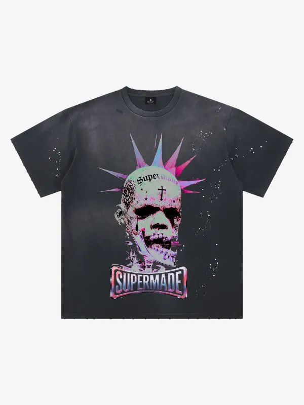 Gradient Skull Graphic Tee made by Thesupermade