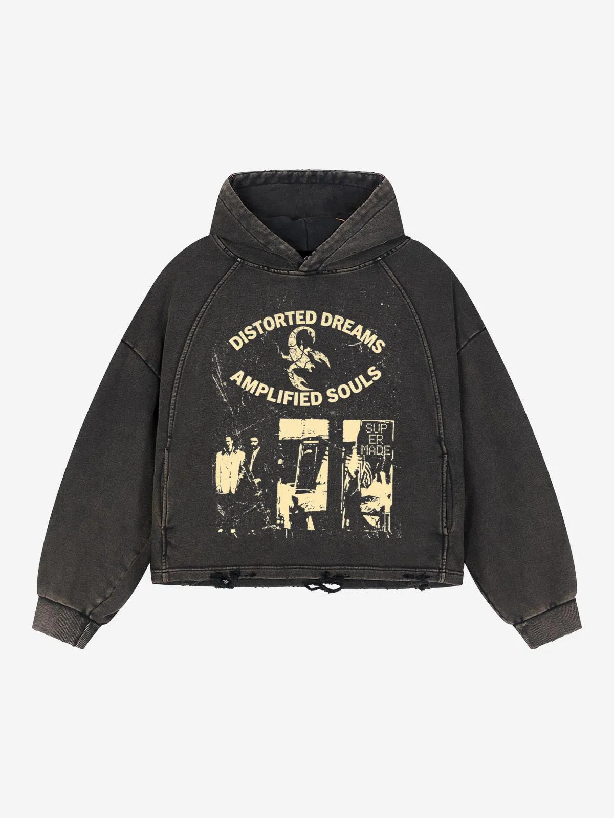 Scorpion Graphic Washed Distressed Hoodie sold by Thesupermade