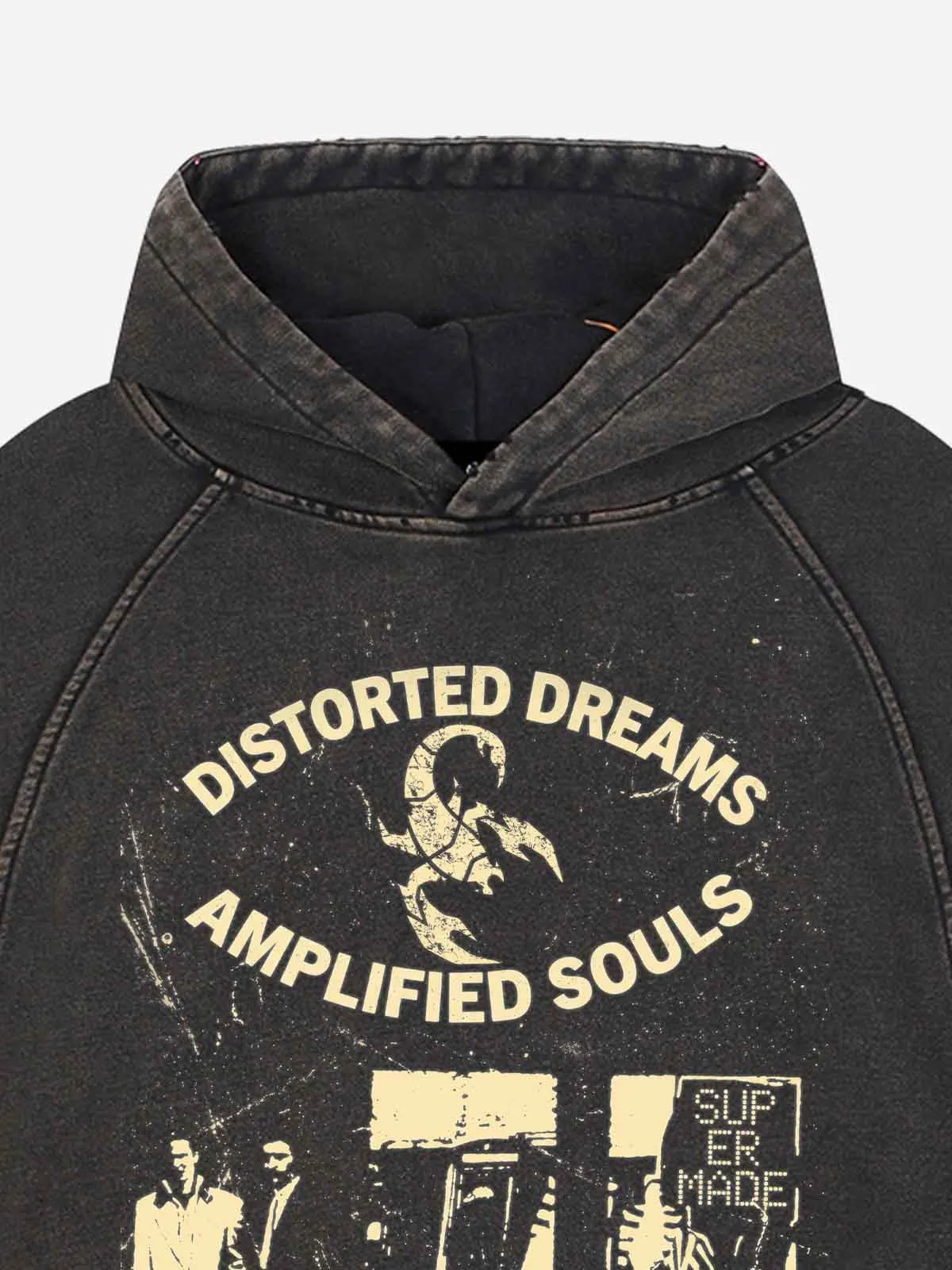 Scorpion Graphic Washed Distressed Hoodie sold by Thesupermade product image thumbnail 3