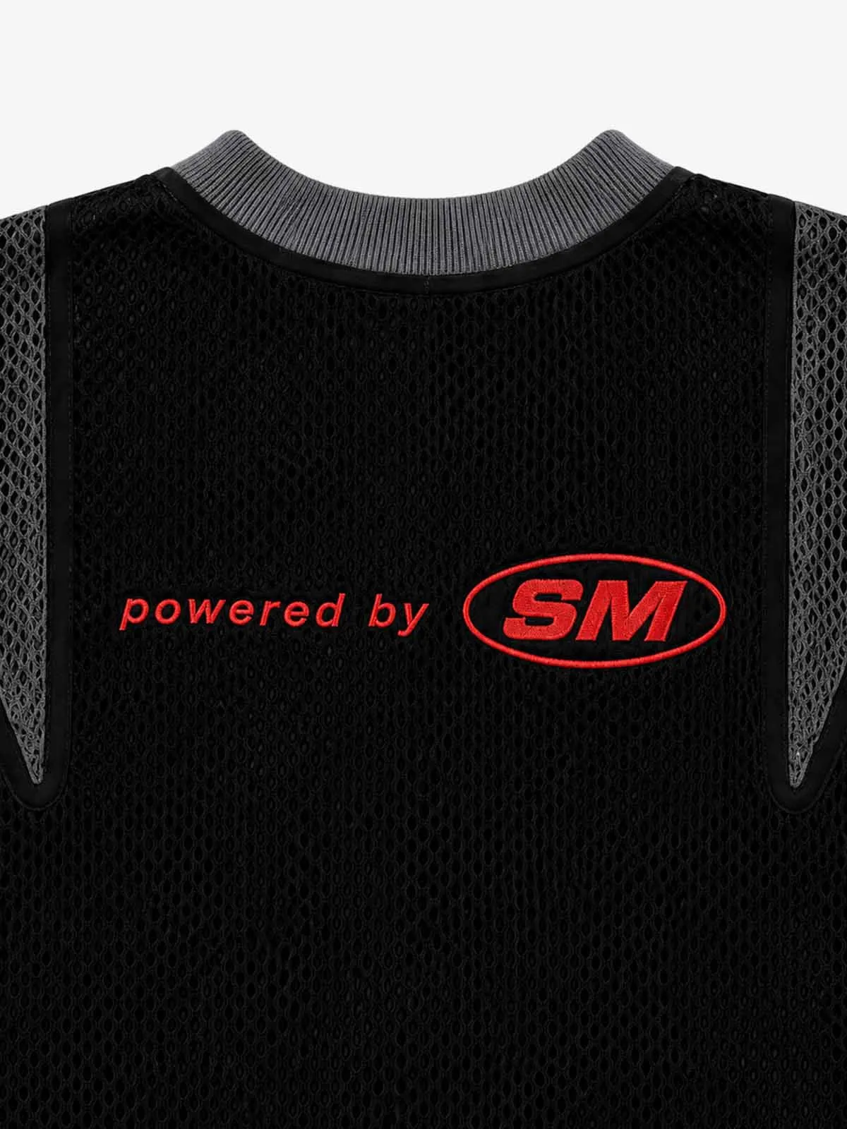 Cross Racing Embroidered Mesh Paneled Cropped Top sold by Thesupermade product image thumbnail 5