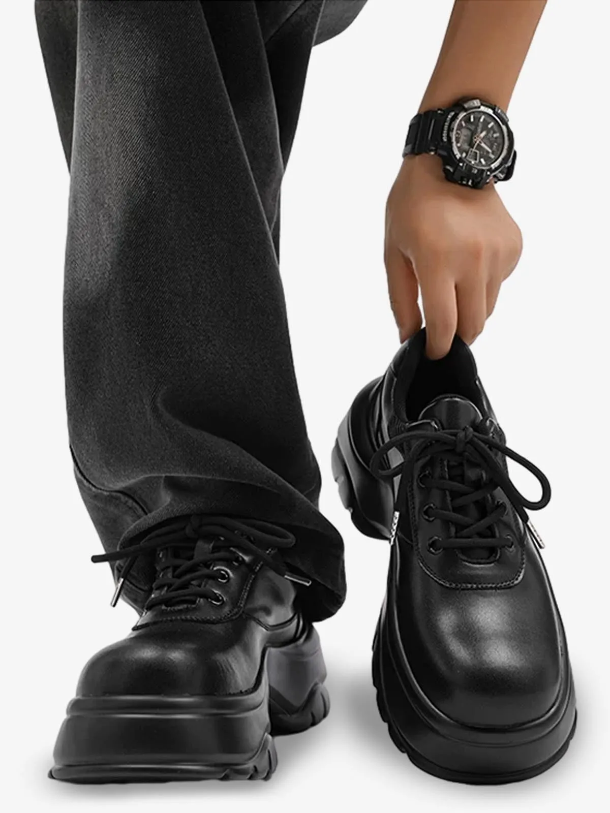 Deconstructed Faux Leather Platform Shoes sold by Thesupermade product image thumbnail 2