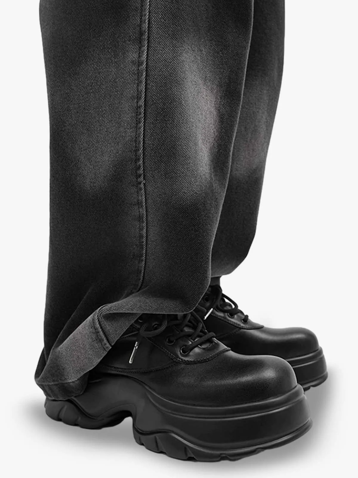 Deconstructed Faux Leather Platform Shoes sold by Thesupermade product image thumbnail 3