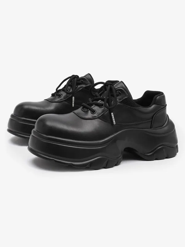 Deconstructed Faux Leather Platform Shoes made by Thesupermade